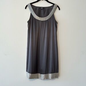 MORRISSEY Silk Mini Slip Dress Gray Silver  Women’s Size S